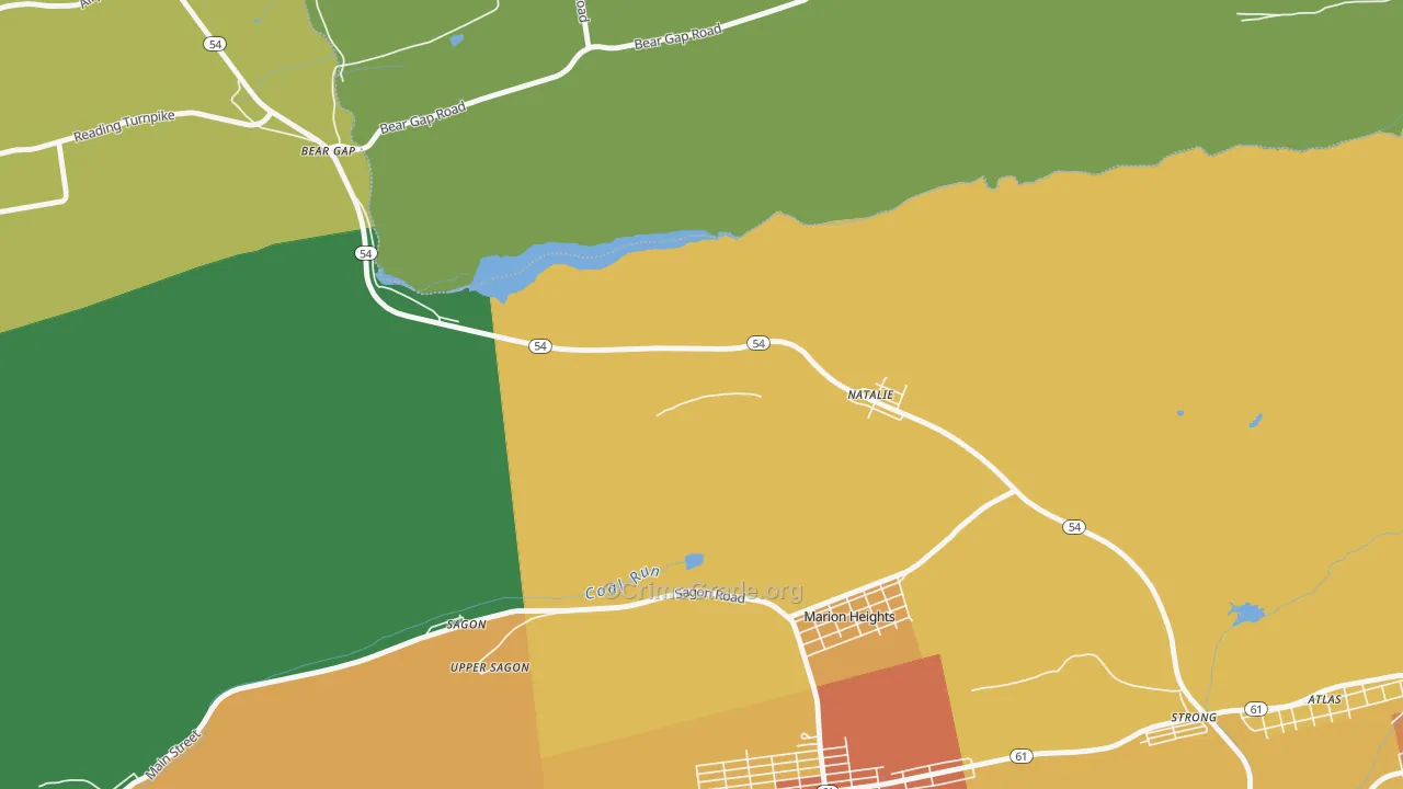 Natalie, PA Map of Robbery Rates
