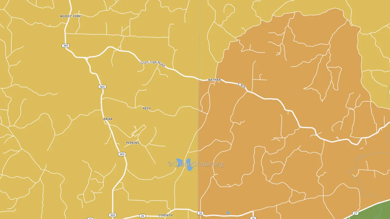 Nathan, AR Map of Robbery Rates