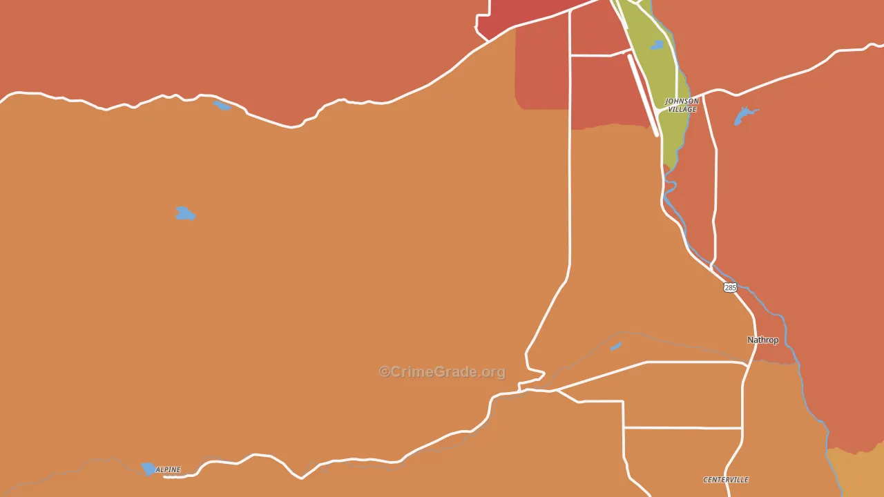 Nathrop, CO Map of Robbery Rates