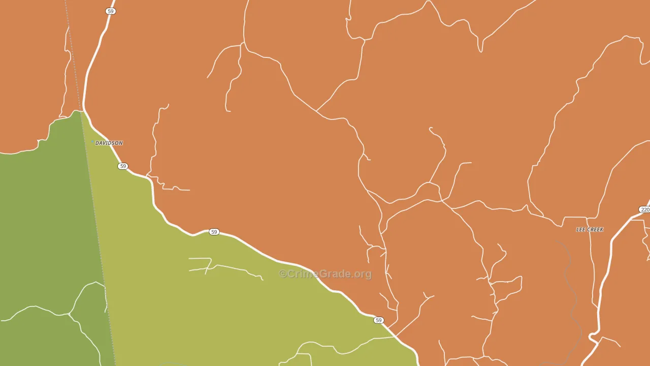 Natural Dam, AR Map of Robbery Rates