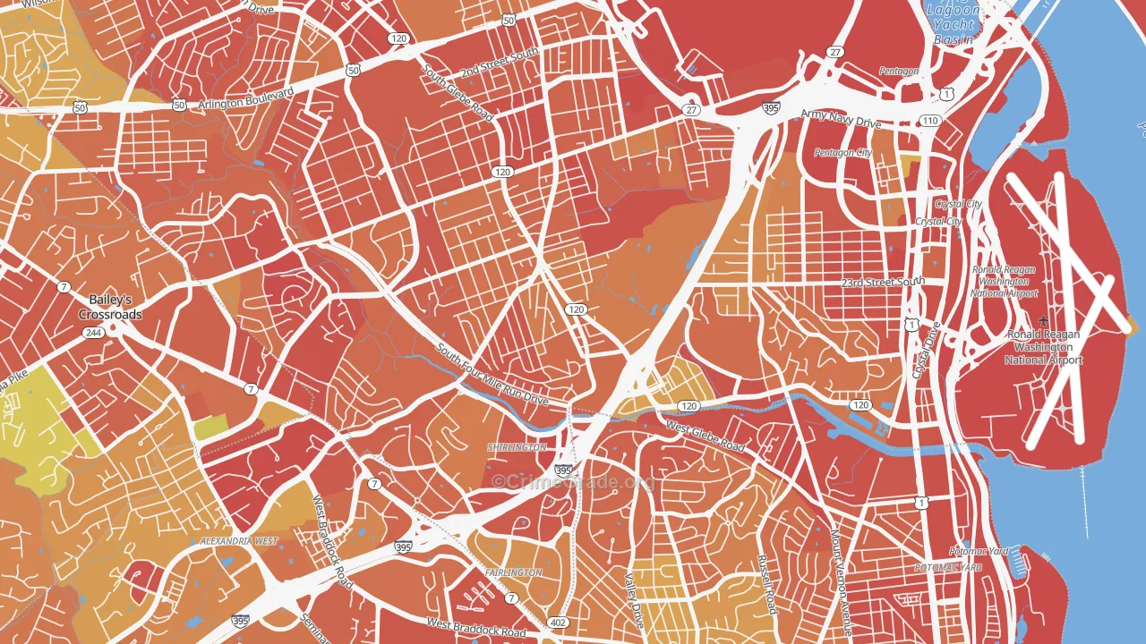 Nauck, Arlington, VA Map of Robbery Rates