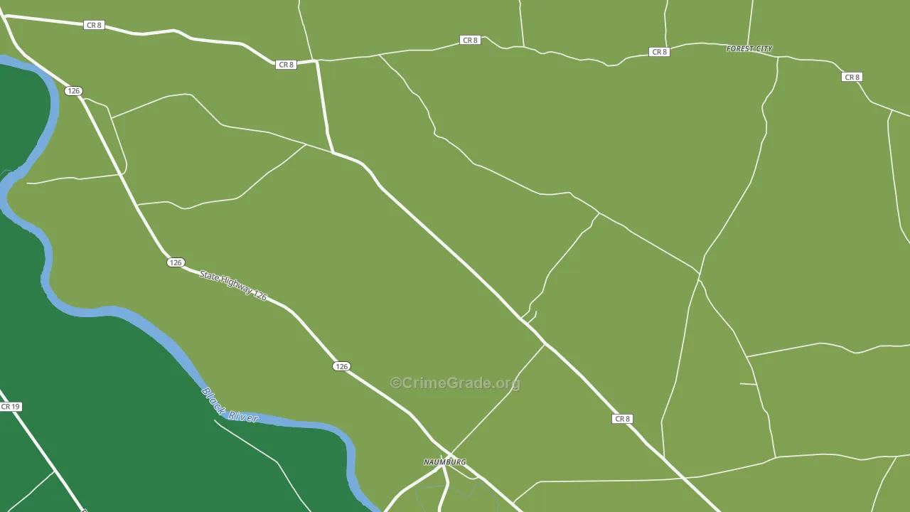 Naumburg, NY Map of Robbery Rates