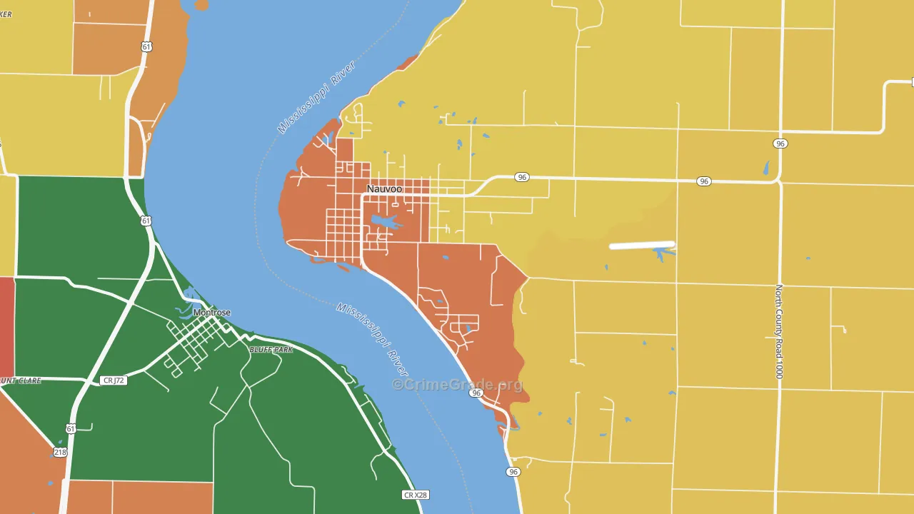 Nauvoo, IL Map of Robbery Rates