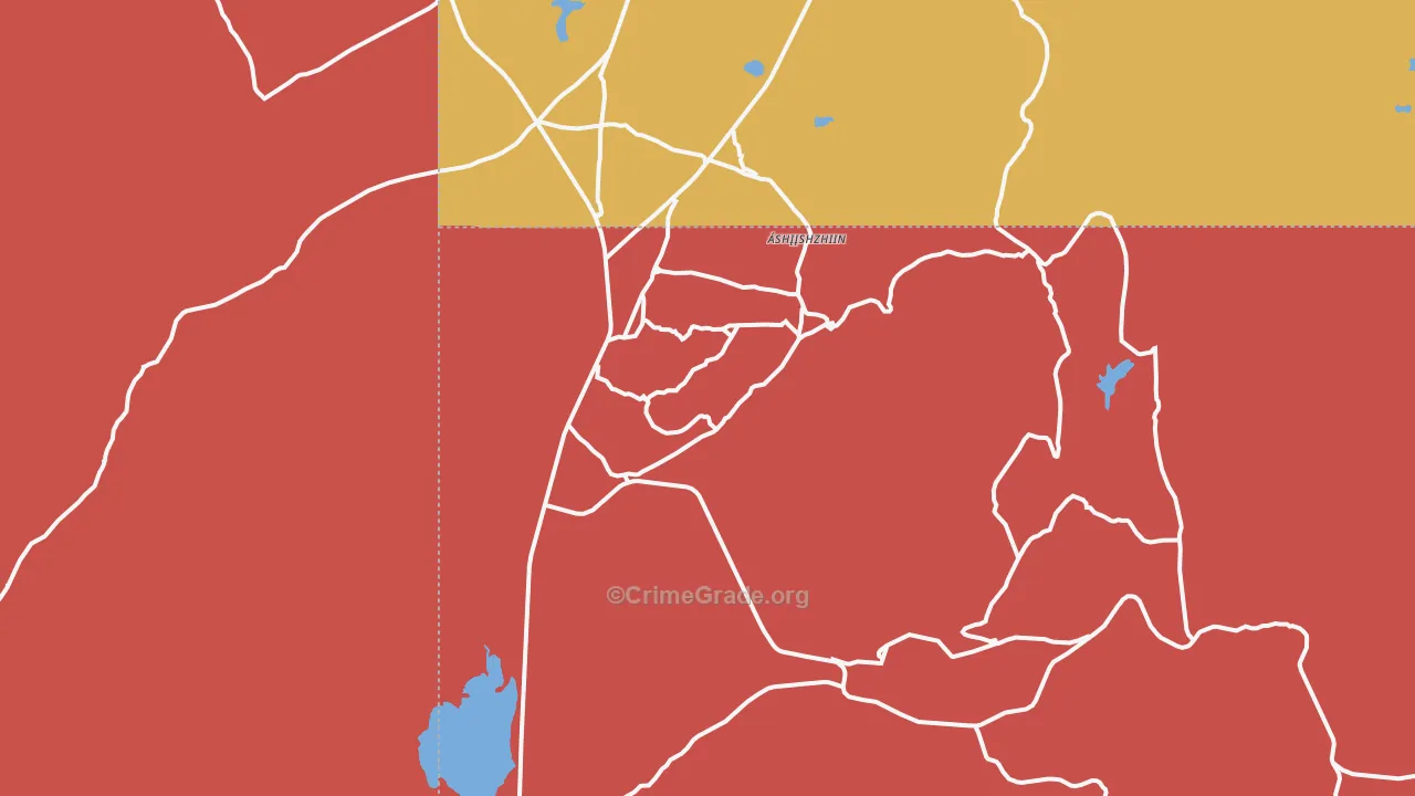 Navajo, NM Map of Robbery Rates