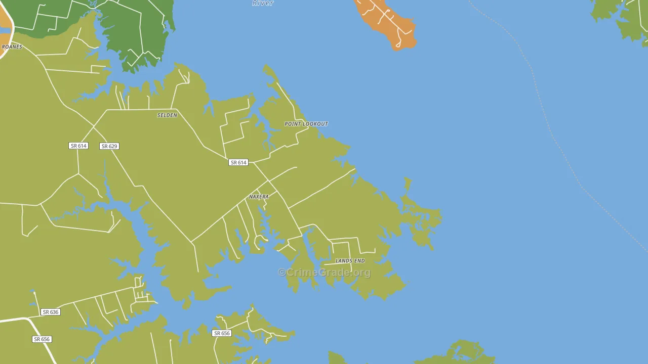 Naxera, VA Map of Robbery Rates