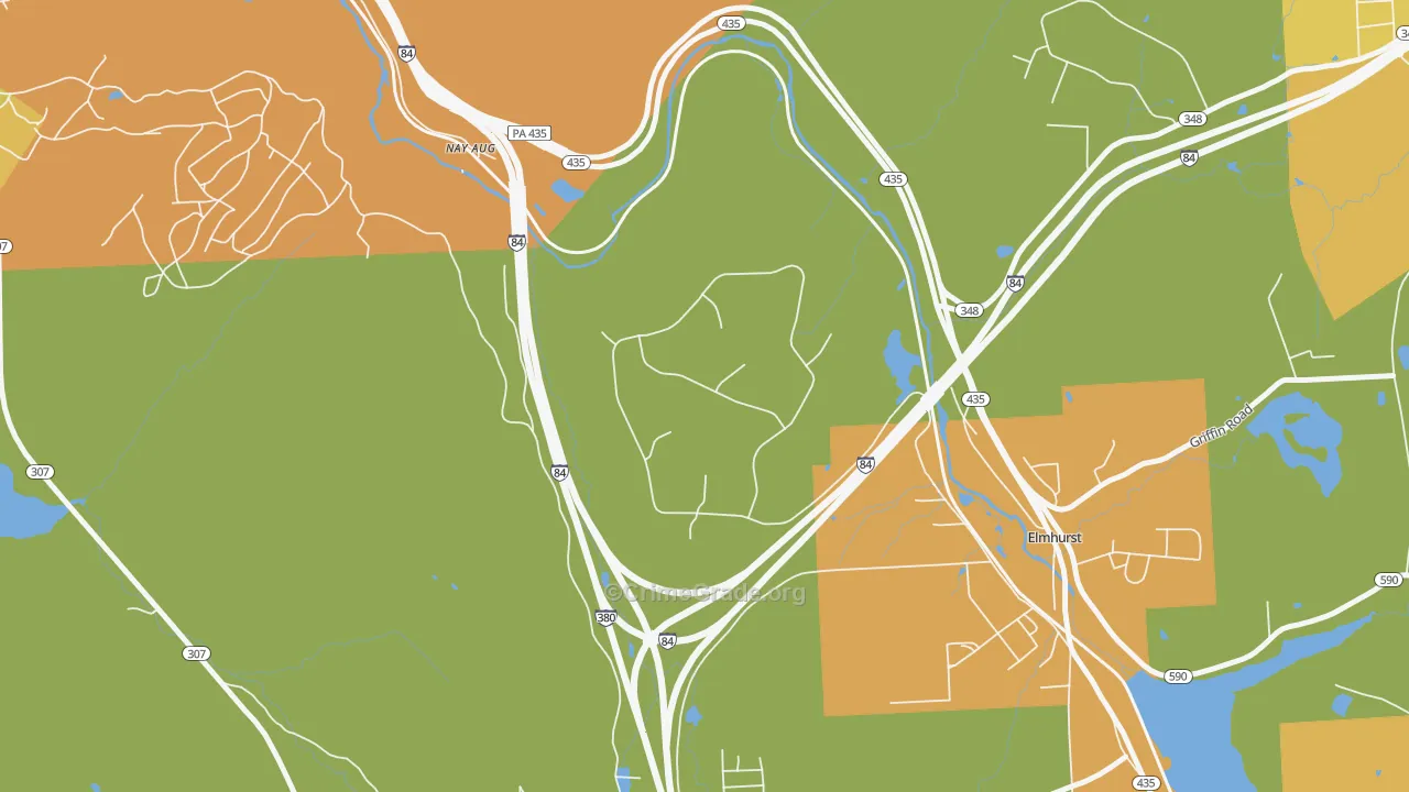 Nay Aug, PA Map of Robbery Rates