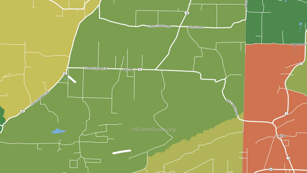 Naylor, AR Map of Robbery Rates