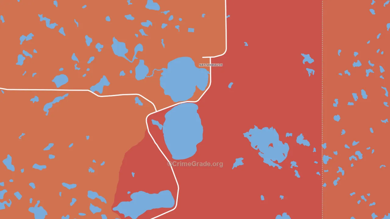 Naytahwaush, MN Map of Robbery Rates