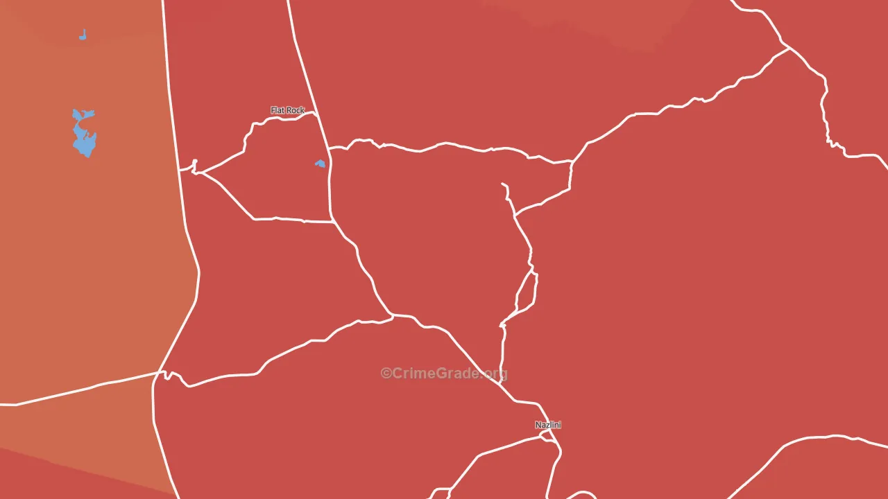 Nazlini, AZ Map of Robbery Rates