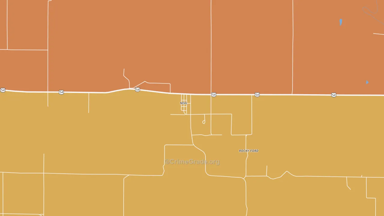 Neal, KS Map of Robbery Rates