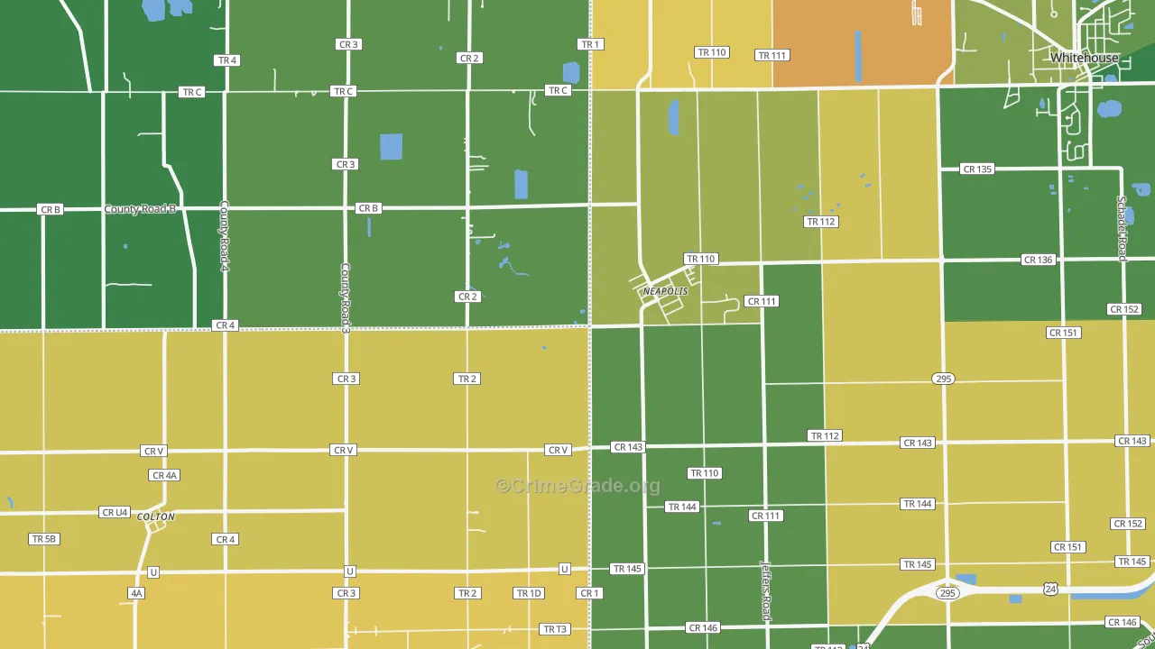 Neapolis, OH Map of Robbery Rates