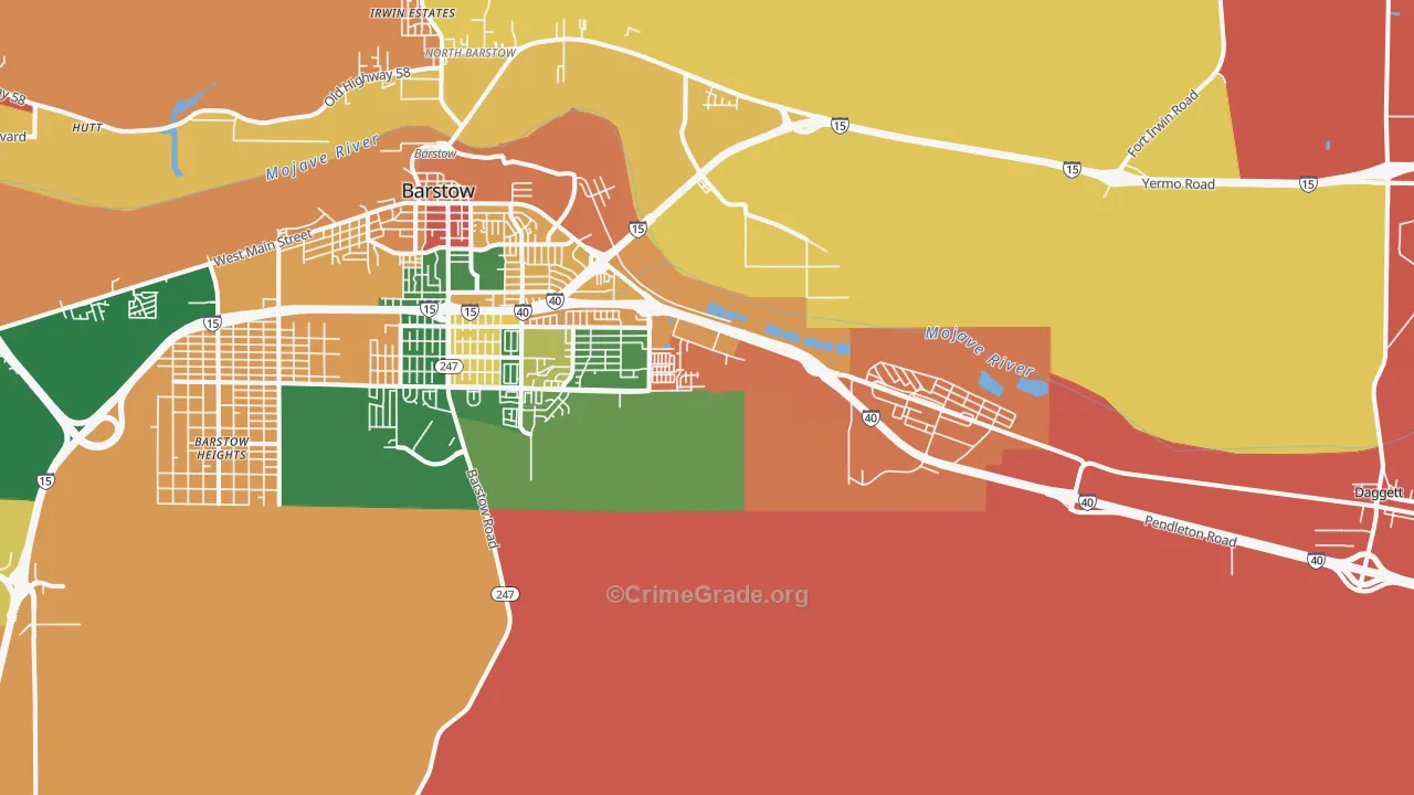 Nebo Center, CA Map of Robbery Rates