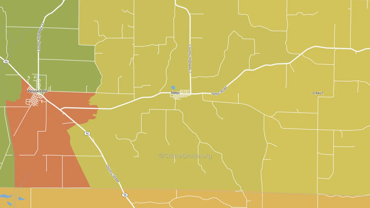 Nebo, IL Map of Robbery Rates