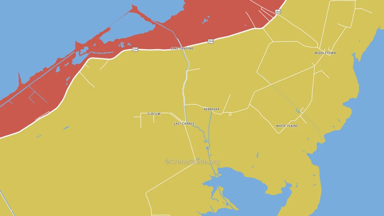 Nebraska, NC Map of Robbery Rates