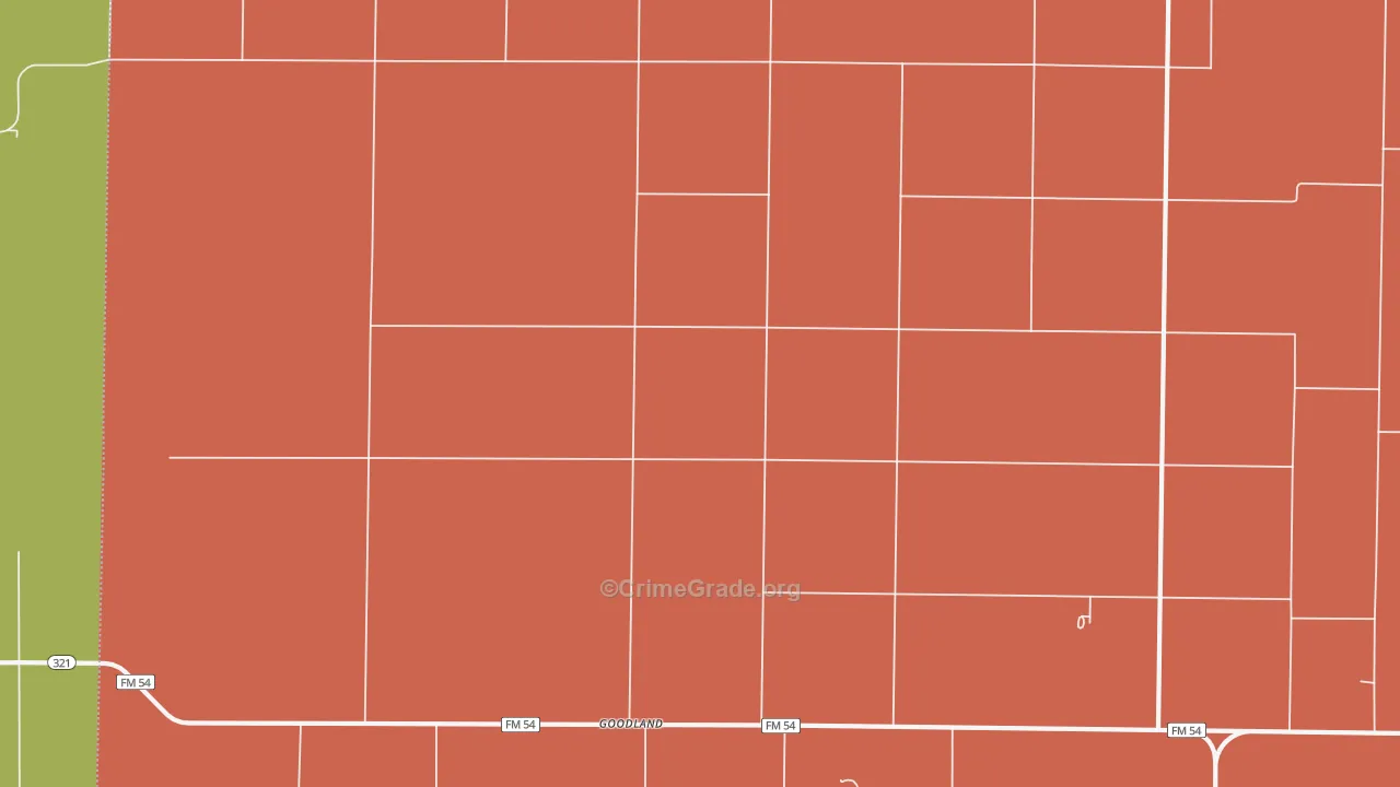Needmore, TX Map of Robbery Rates