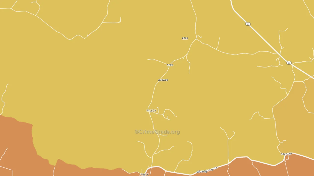 Neely, MS Map of Robbery Rates