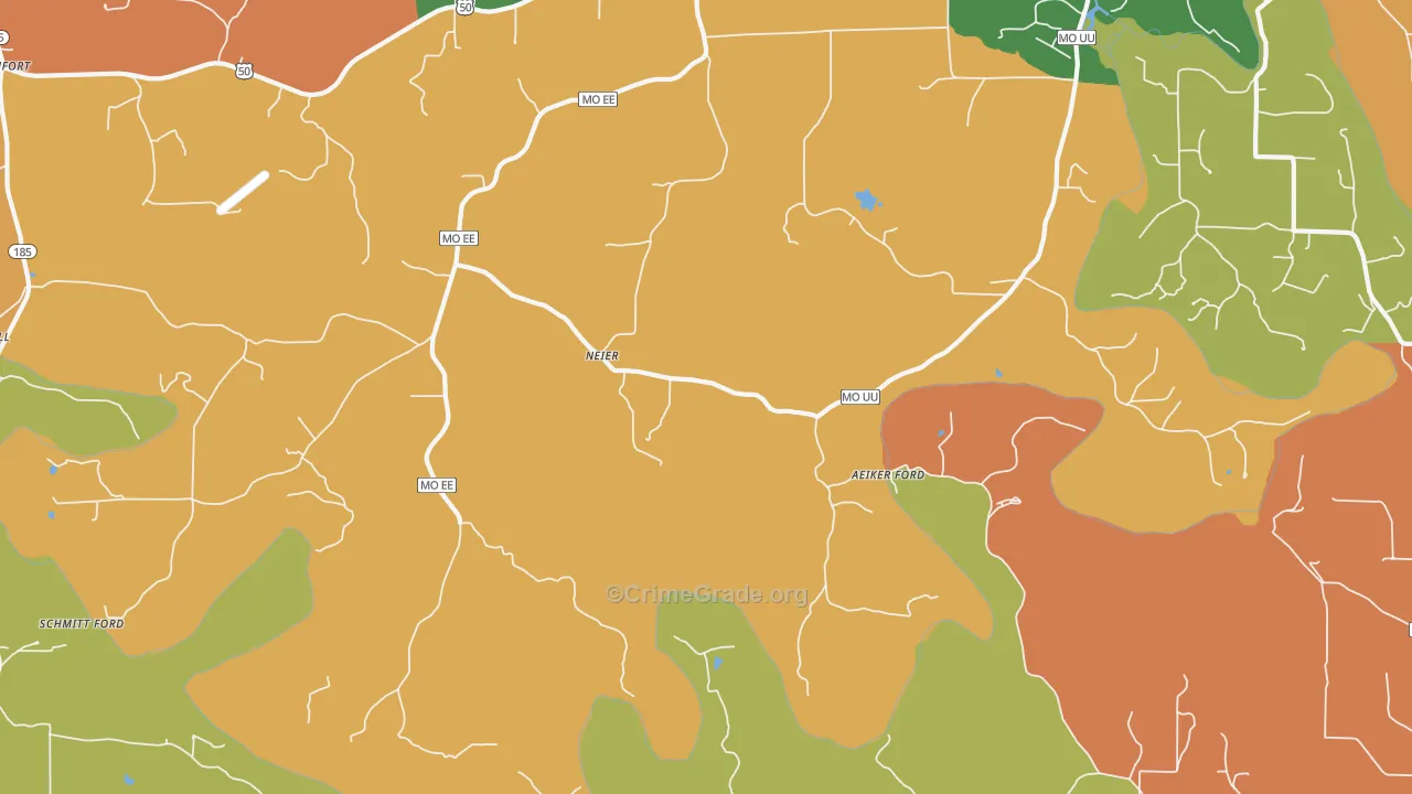Neier, MO Map of Robbery Rates