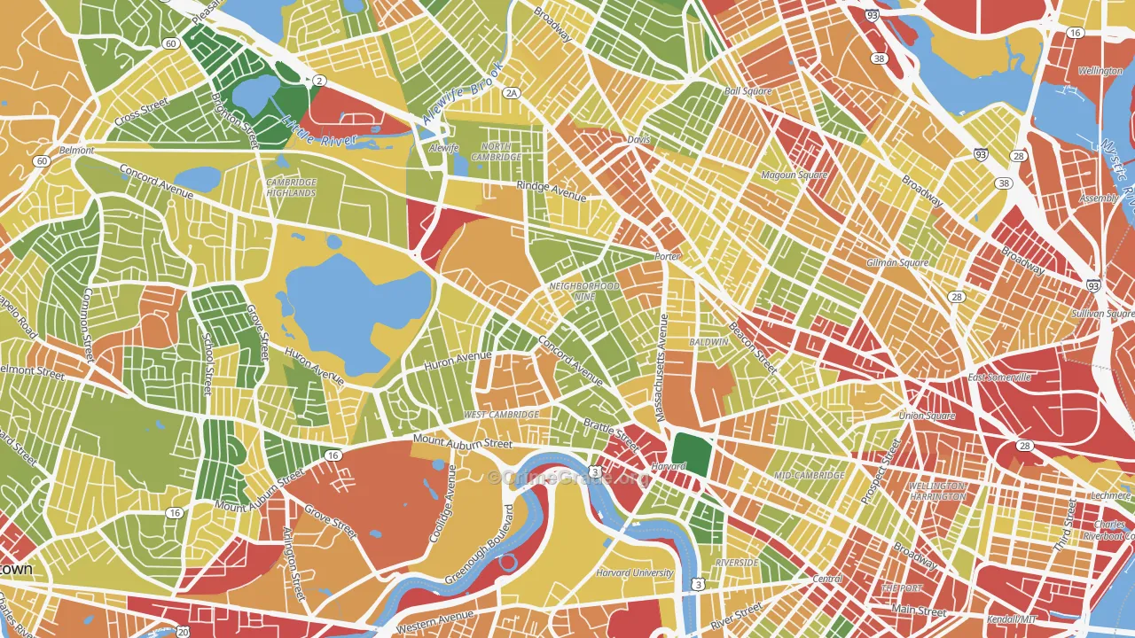 Neighborhood Nine, Cambridge, MA Map of Robbery Rates