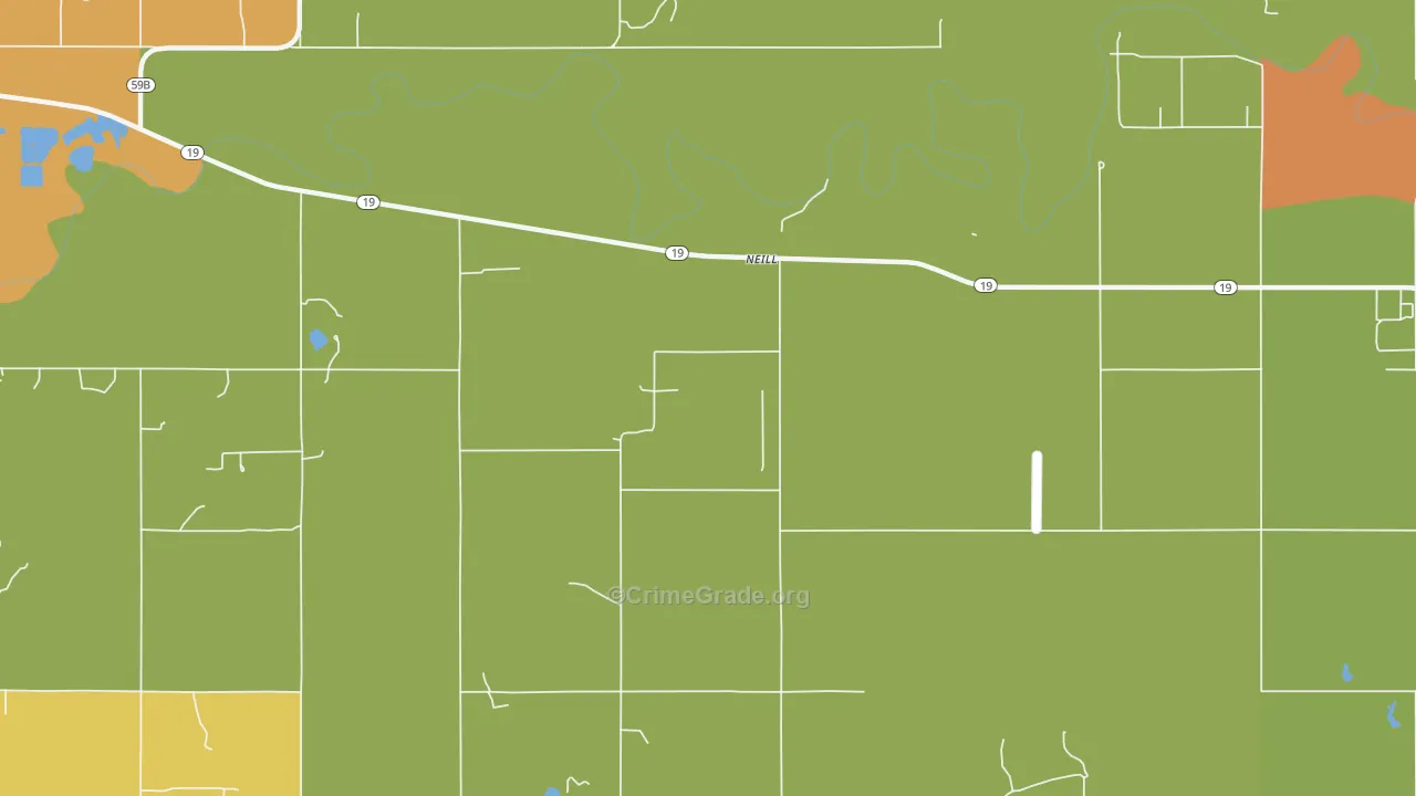Neill, OK Map of Robbery Rates