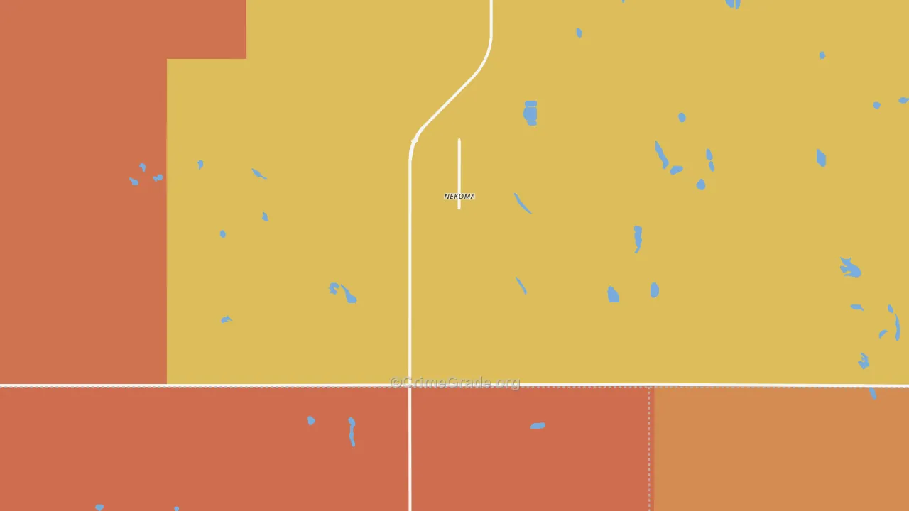 Nekoma, ND Map of Robbery Rates