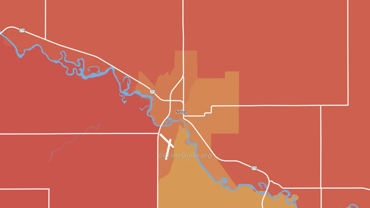 Neligh, NE Map of Robbery Rates