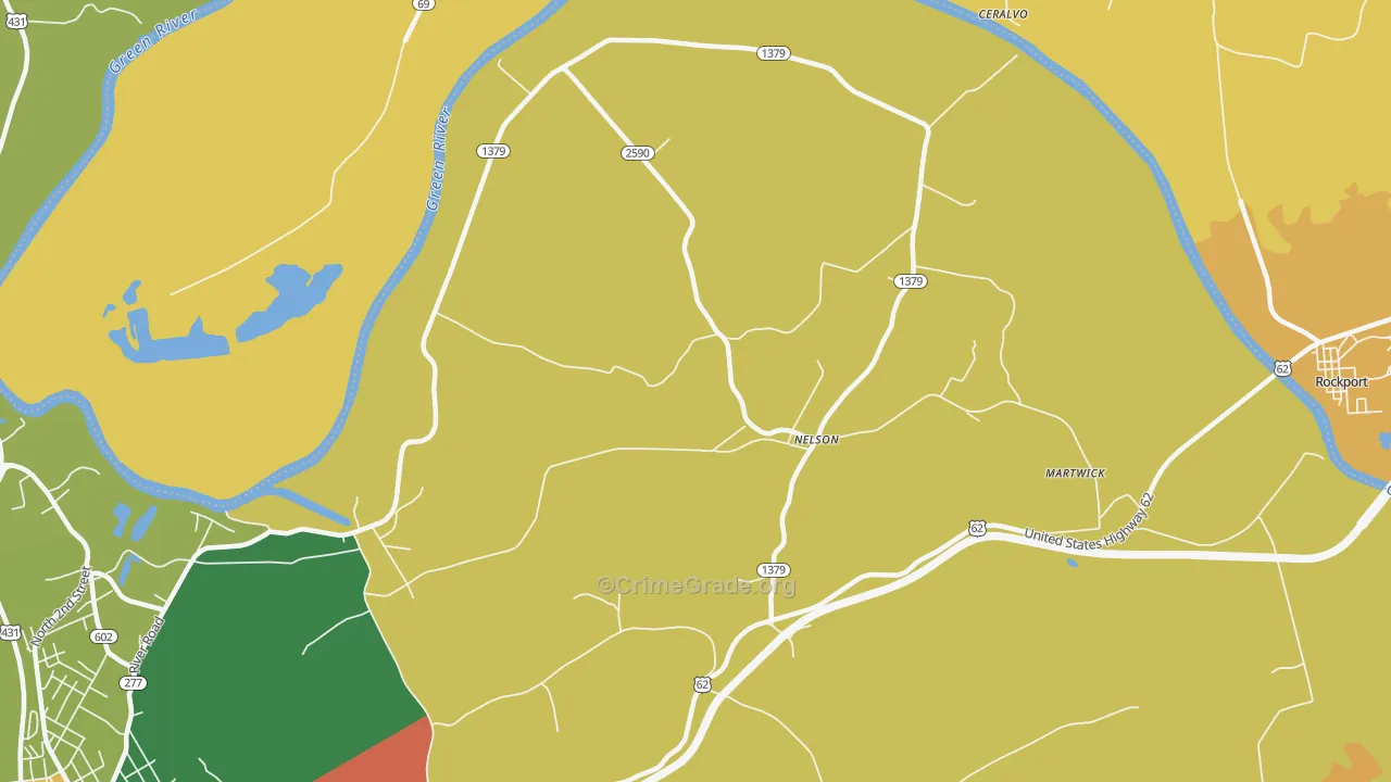 Nelson, KY Map of Robbery Rates