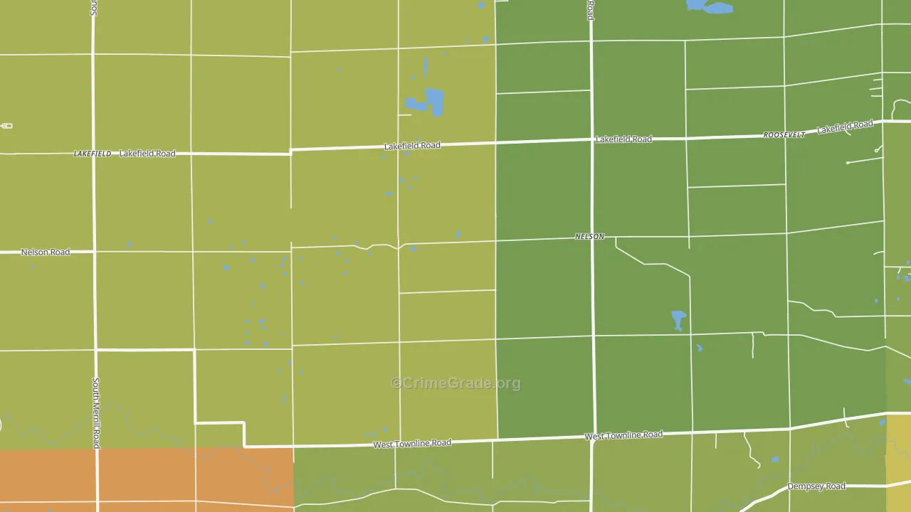 Nelson, MI Map of Robbery Rates