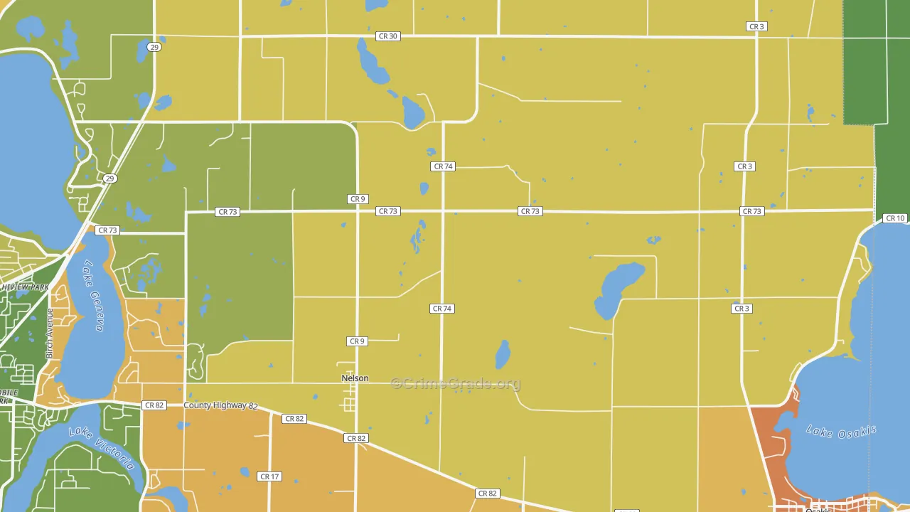 Nelson, MN Map of Robbery Rates
