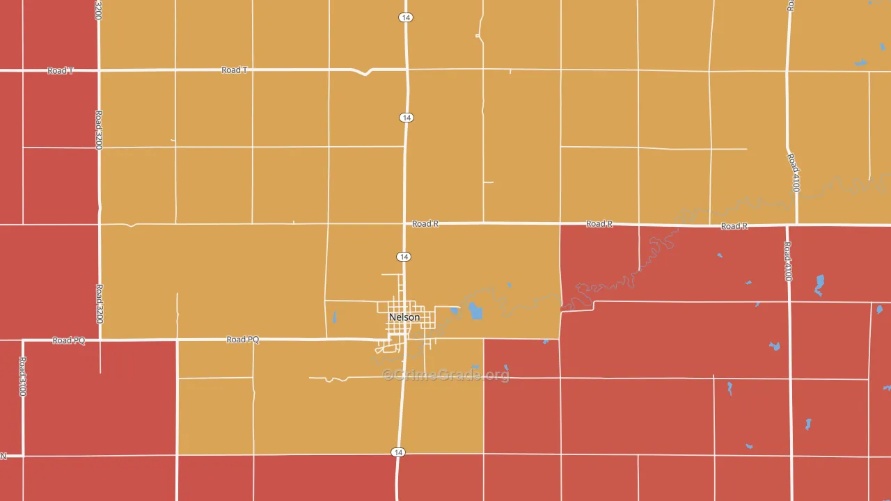 Nelson, NE Map of Robbery Rates