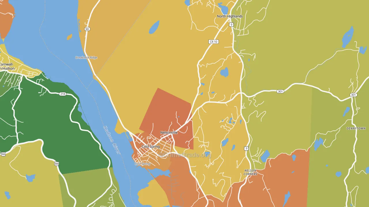 Nelsonville, NY Map of Robbery Rates