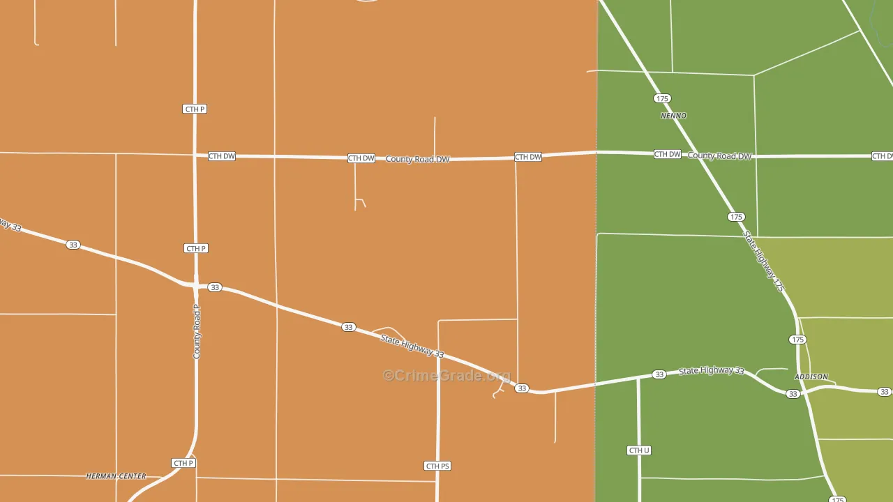 Nenno, WI Map of Robbery Rates
