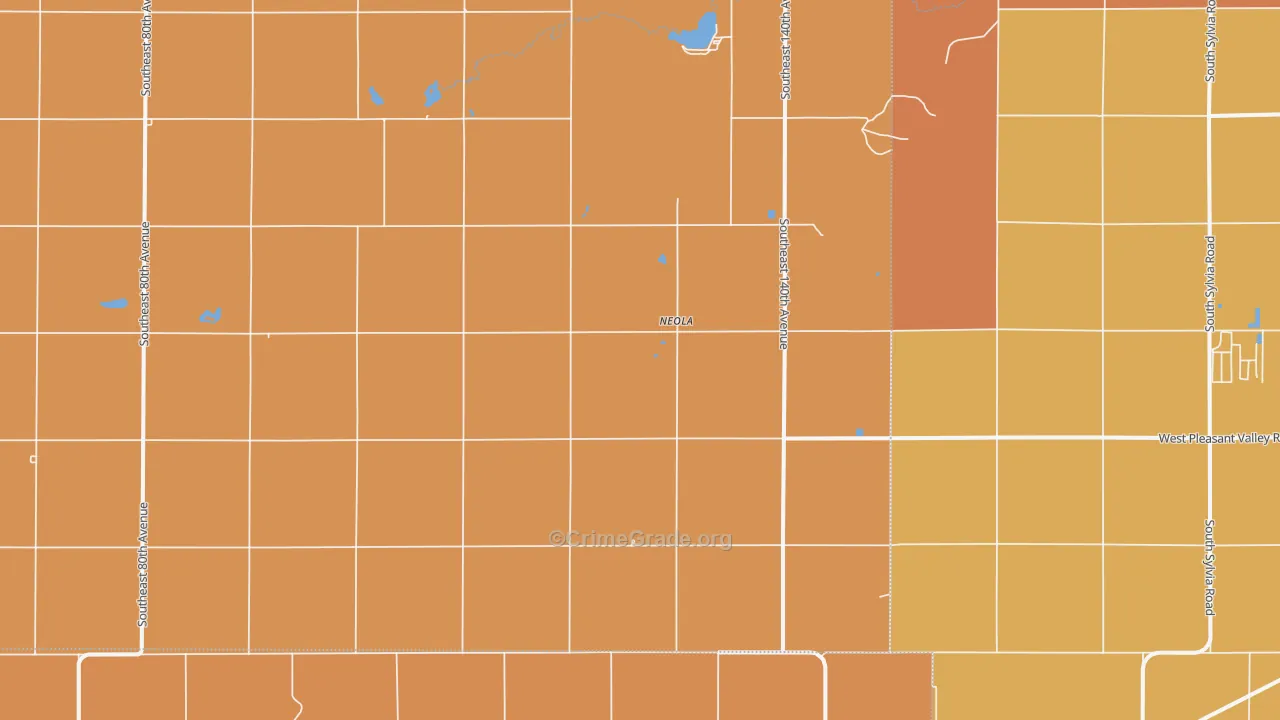 Neola, KS Map of Robbery Rates