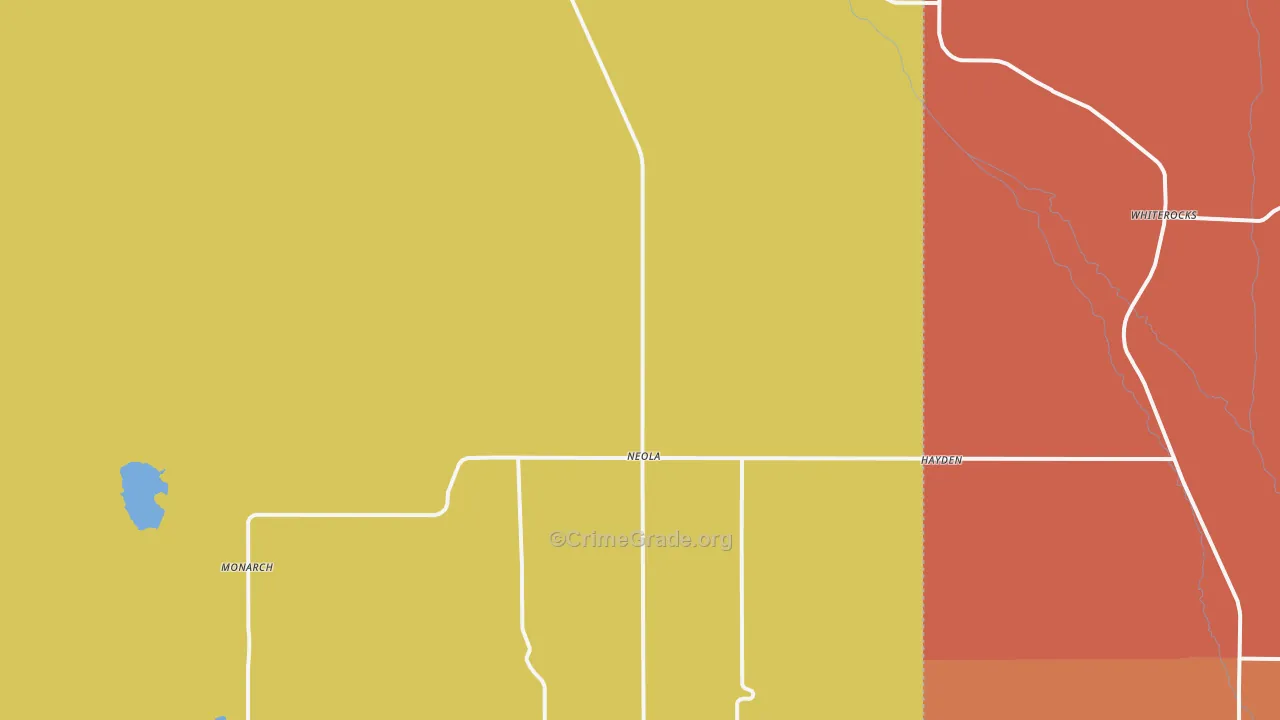 Neola, UT Map of Robbery Rates