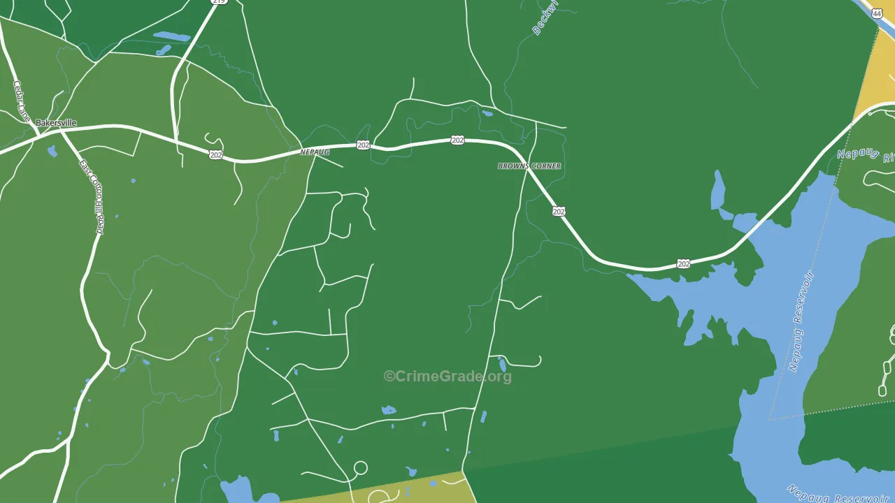 Nepaug, CT Map of Robbery Rates