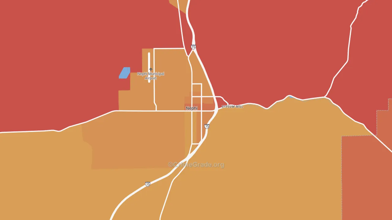 Nephi, UT Map of Robbery Rates