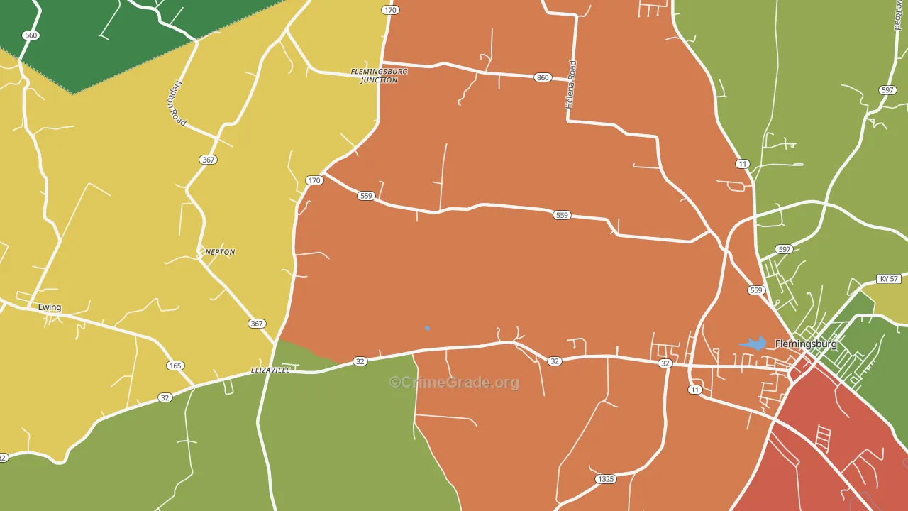 Nepton, KY Map of Robbery Rates