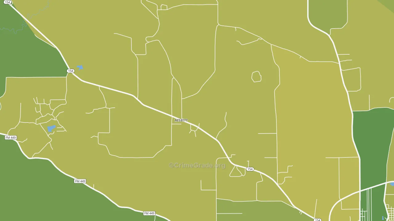 Nesbitt, TX Map of Robbery Rates