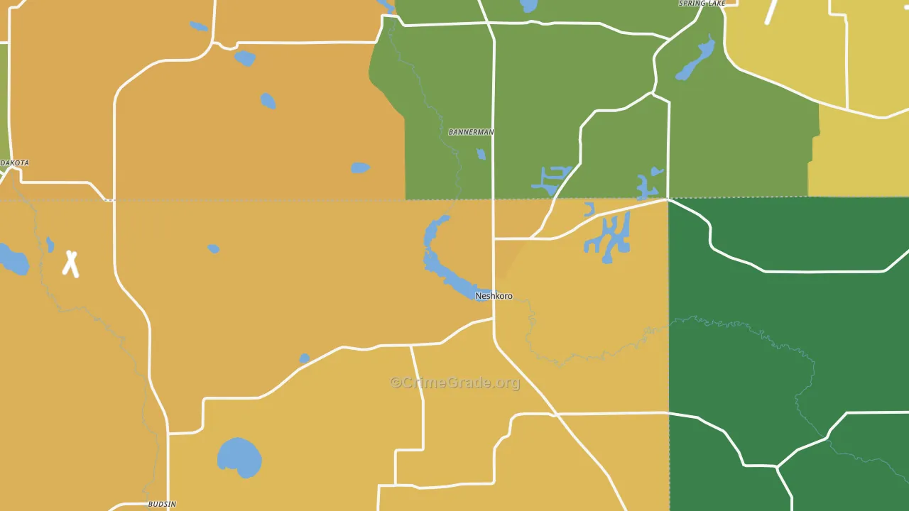 Neshkoro, WI Map of Robbery Rates