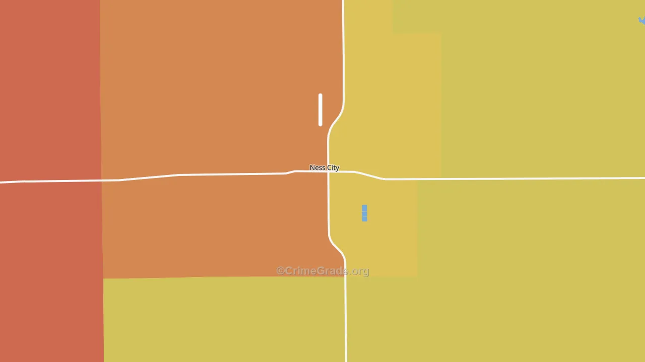 Ness City, KS Map of Robbery Rates