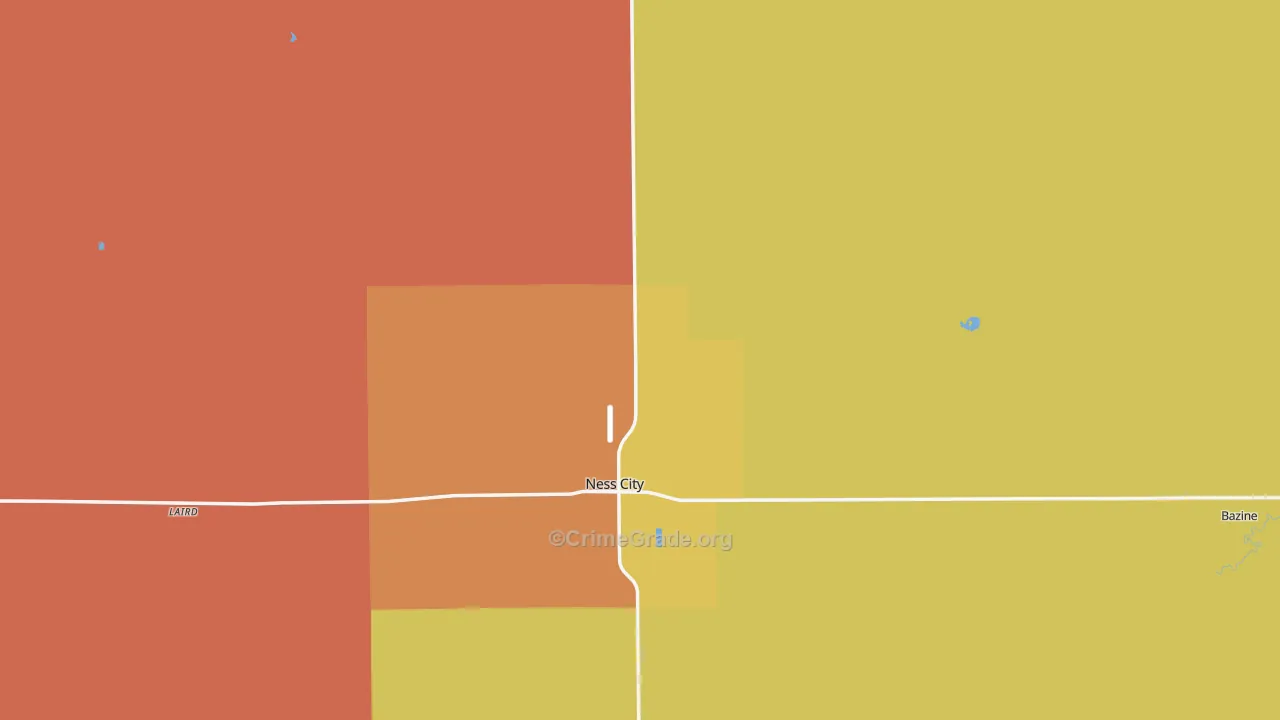 Ness County, KS Map of Robbery Rates