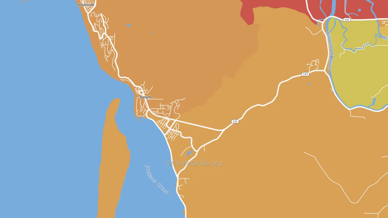 Netarts, OR Map of Robbery Rates