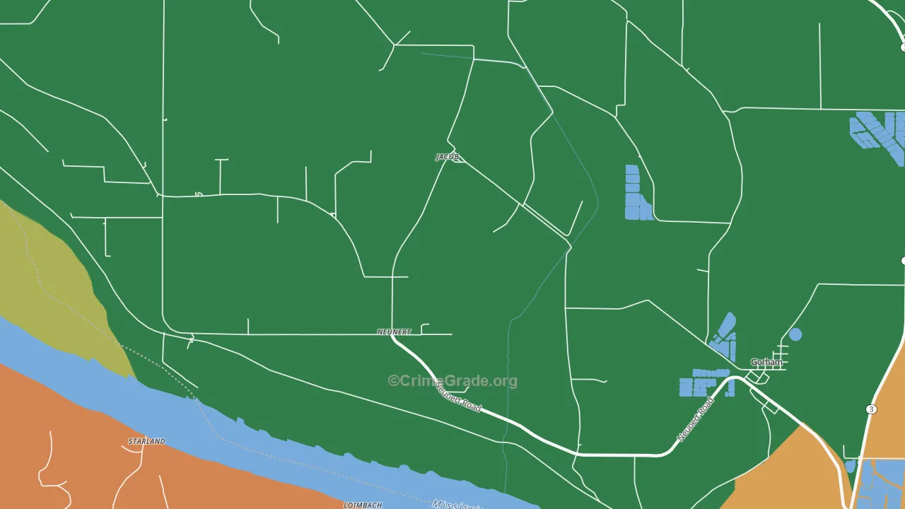Neunert, IL Map of Robbery Rates