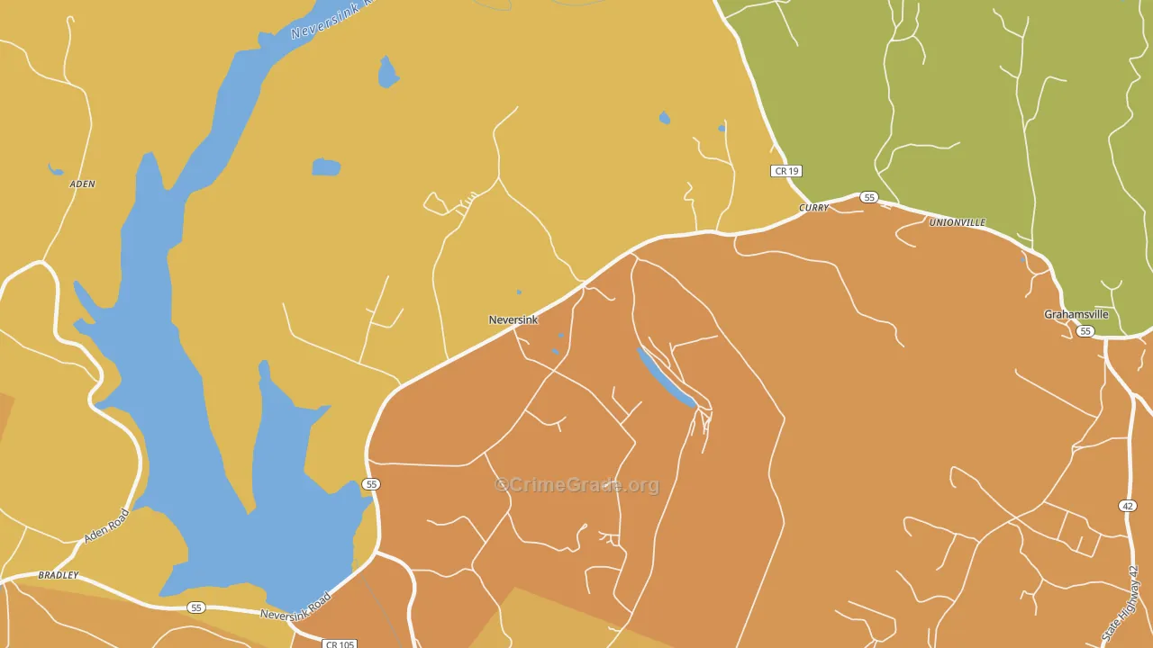 Neversink, NY Map of Robbery Rates