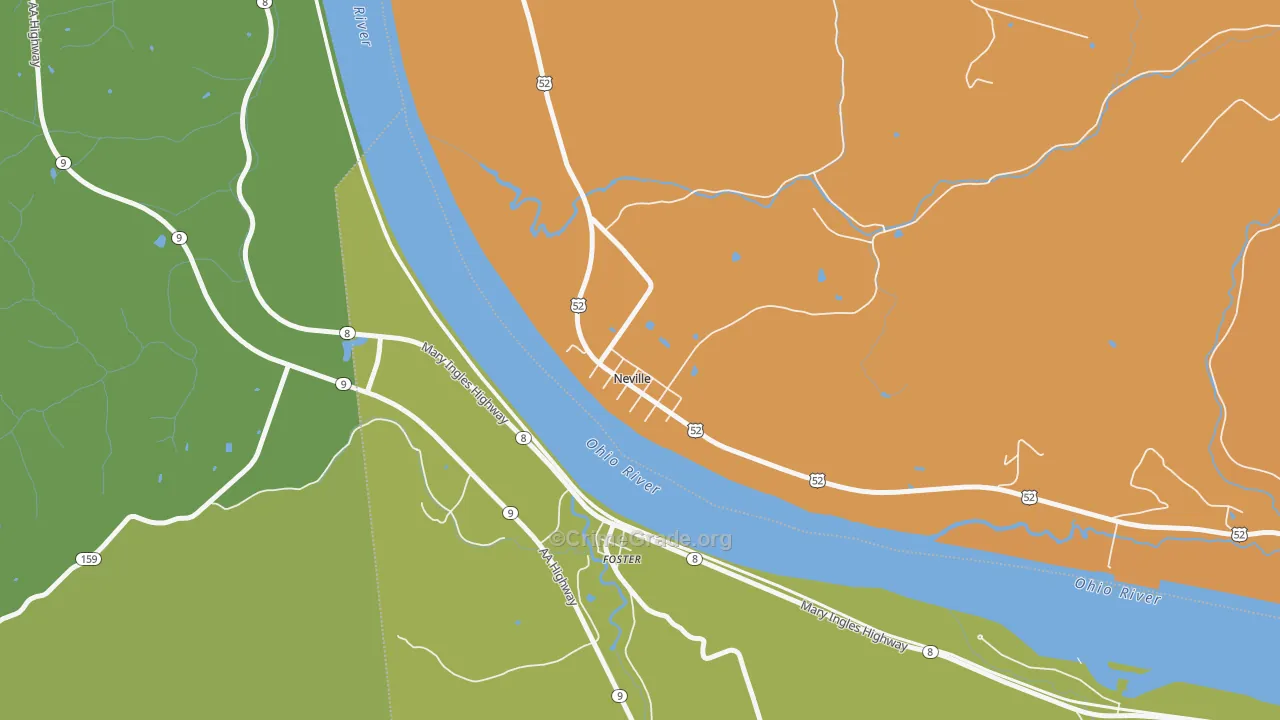 Neville, OH Map of Robbery Rates