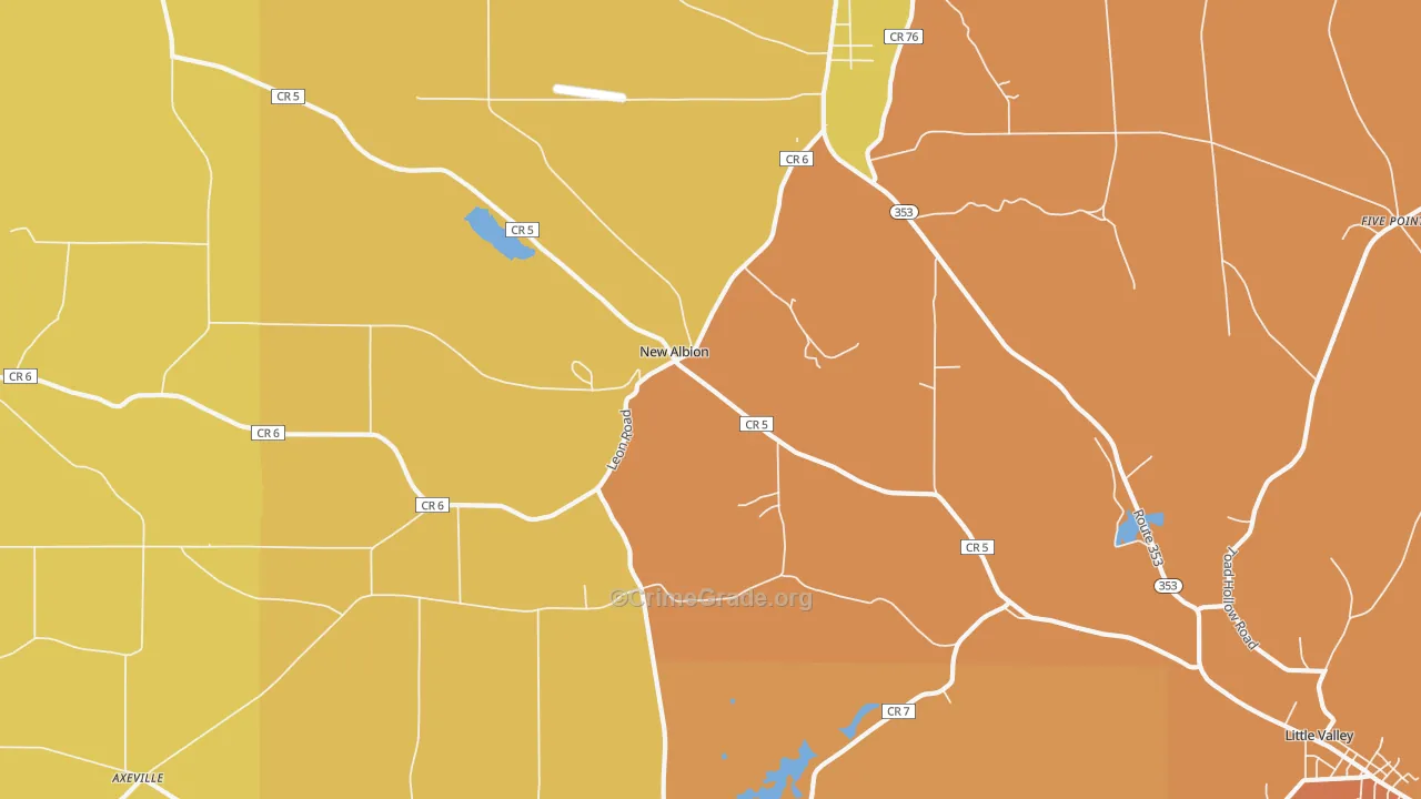 New Albion, NY Map of Robbery Rates
