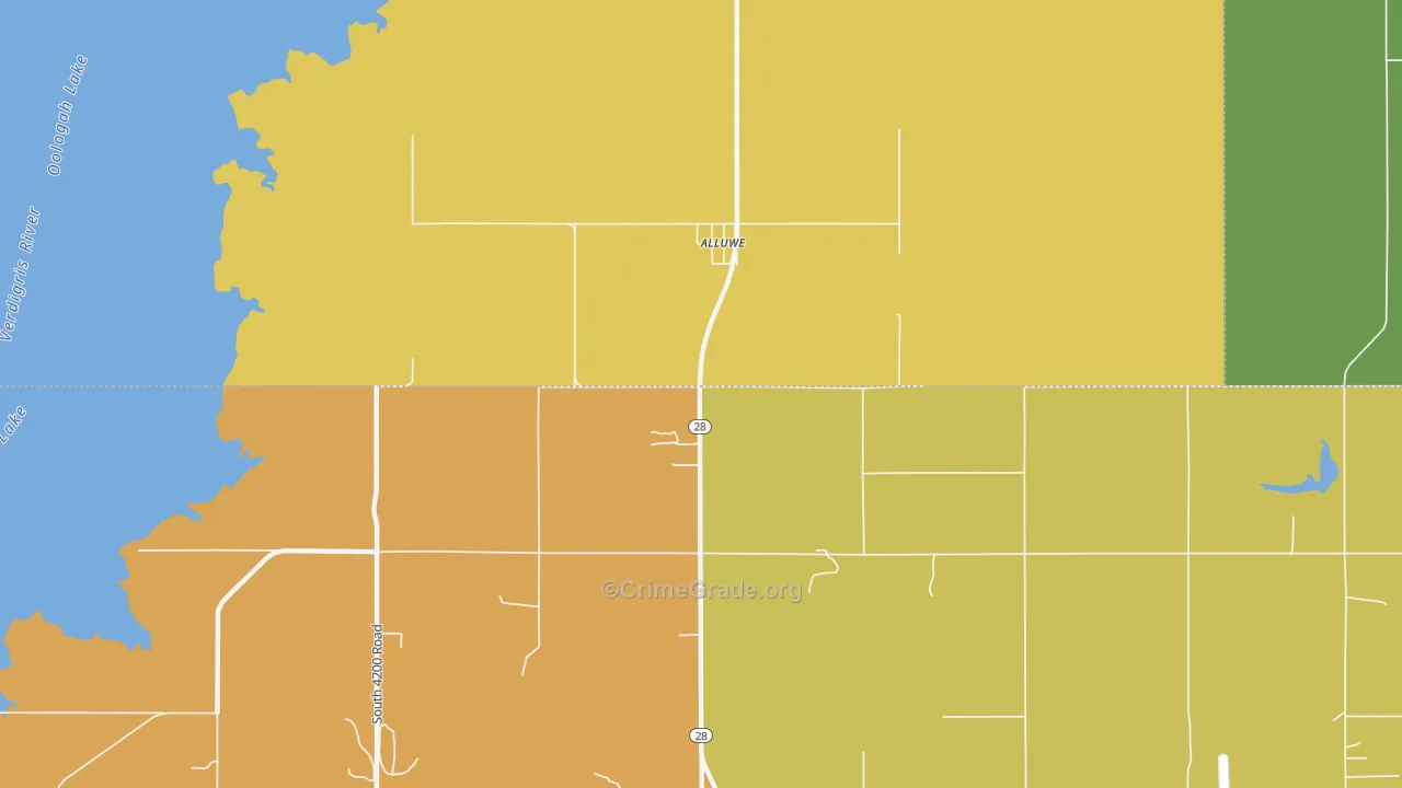 New Alluwe, OK Map of Robbery Rates