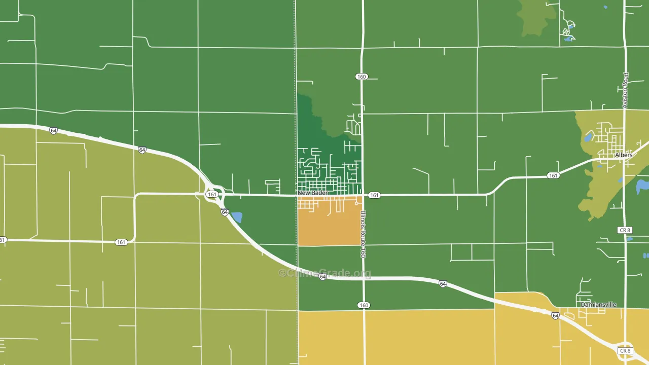 New Baden, IL Map of Robbery Rates