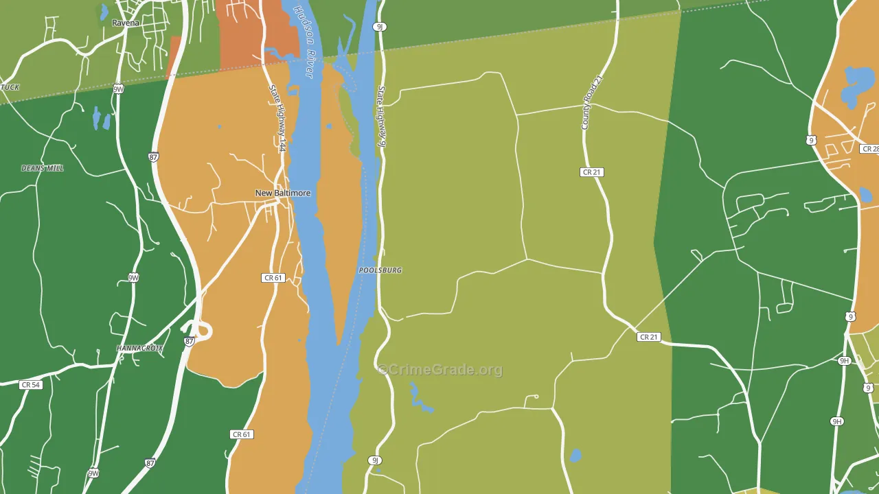New Baltimore, NY Map of Robbery Rates