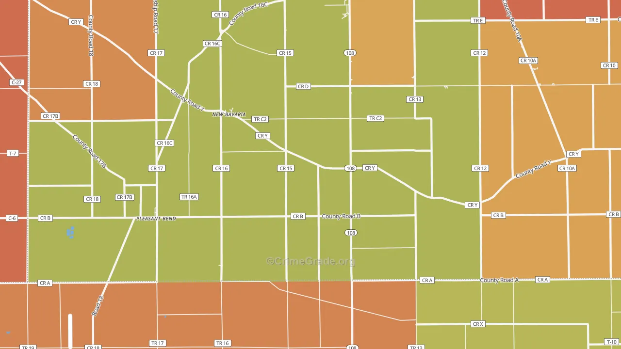 New Bavaria, OH Map of Robbery Rates