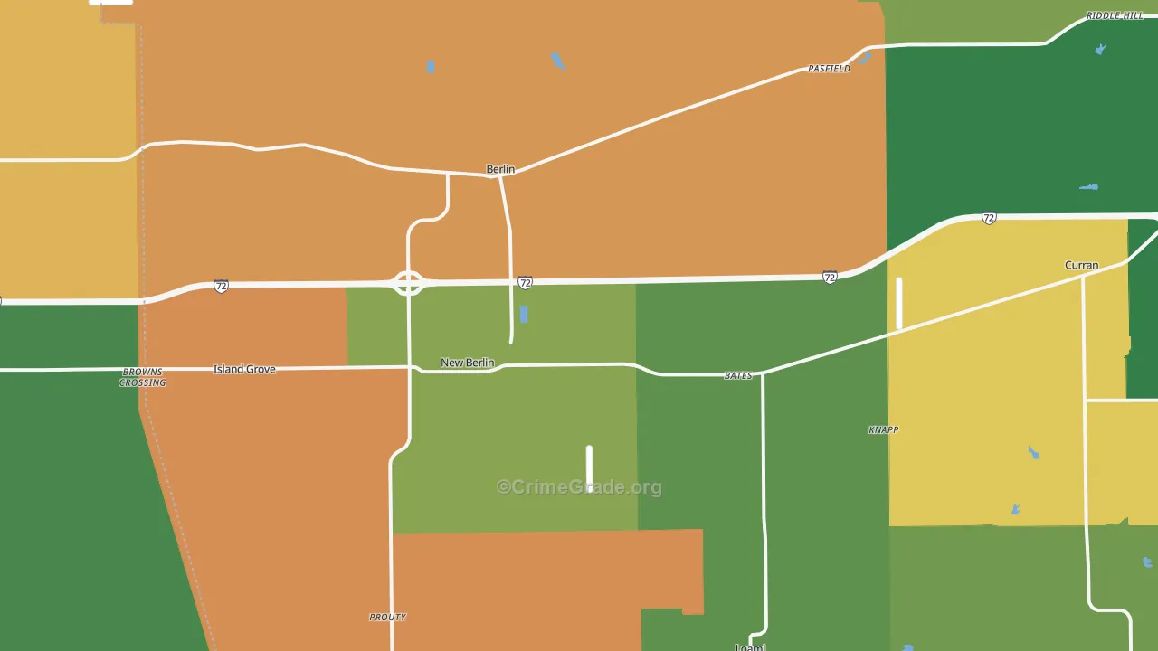 New Berlin, IL Map of Robbery Rates